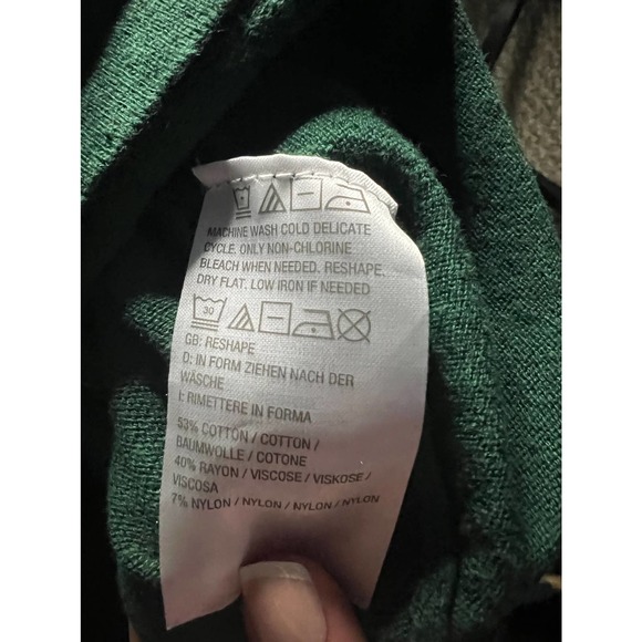 Susan Graver Green V Neck Tunic Sweater Button Back Knit Top Sz M - Picture 8 of 11